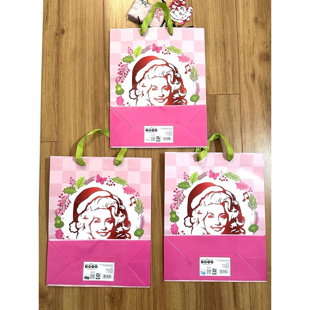 Dolly Parton Christmas Holiday Anytime Gift Bag W/ Tissue Paper NEW LOT OF 3 - Picture 3 of 5